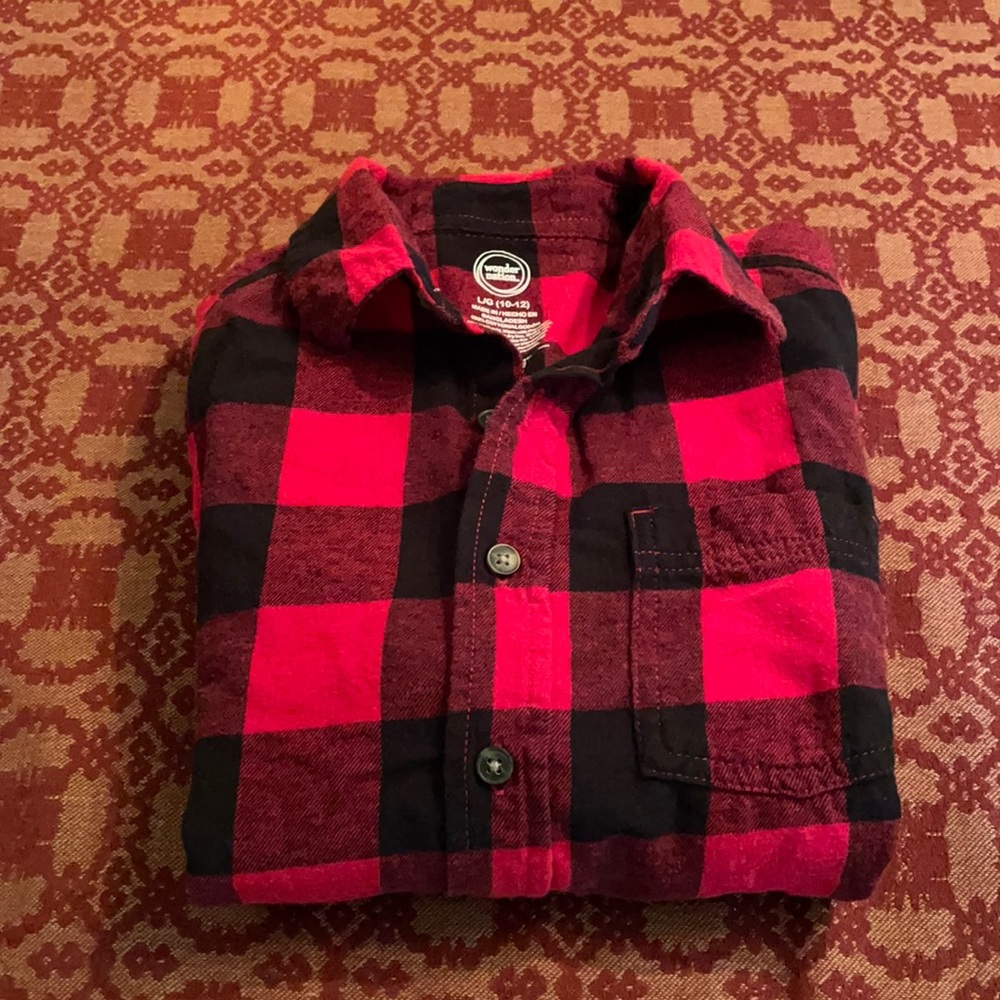 Boys Flannel Button Down Size 10-12.